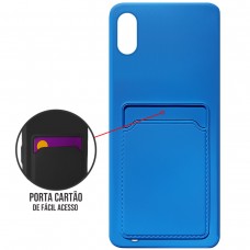 Capa para Samsung Galaxy A01 - Emborrachada Case Card Azul